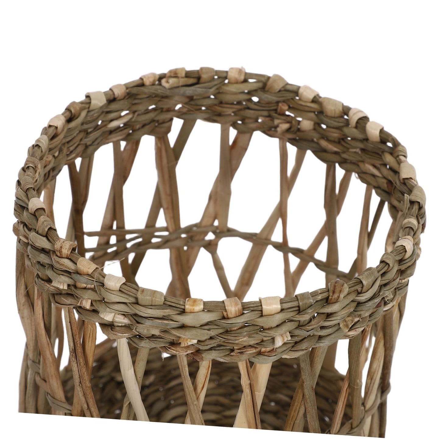 INOOMP Glass Candle Holder with Straw Woven Sleeve, Elegant Tea Light Candleholders for Desktop and Banquets, Aromatherapy and Home Decor, Party and Wedding Table Centerpiece