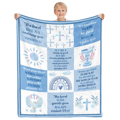 HEIFAM Baptism Gifts for Boys Girls, Baptismal Gift Blanket, Christian Present for Boys Girls, Religious Birthday Baptism Christening Gift, Godson Gifts from Godmother, 40''x50''