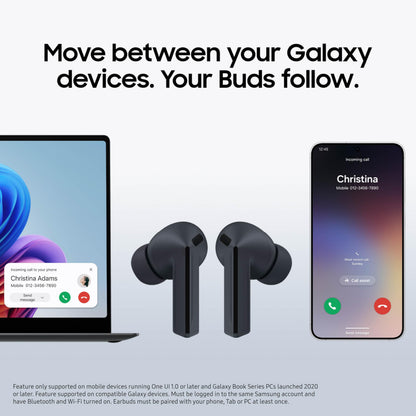 SAMSUNG Galaxy Buds 3 FE (2025) True Wireless Bluetooth Earbuds, Active Noise Cancellation, Powerful Sound, Clear Calls, Long Lasting Battery, Hands Free AI, Black [US Version, 2 Year Warranty]