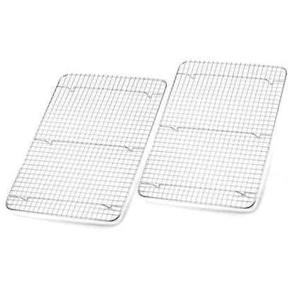 Foraineam 2-Pack Stainless Steel Cooling Rack, 11.5 x 16.5 inch Large Baking Rack Fits Half Sheet Pans, Oven Safe Wire Rack for Cooking, Roasting and Drying