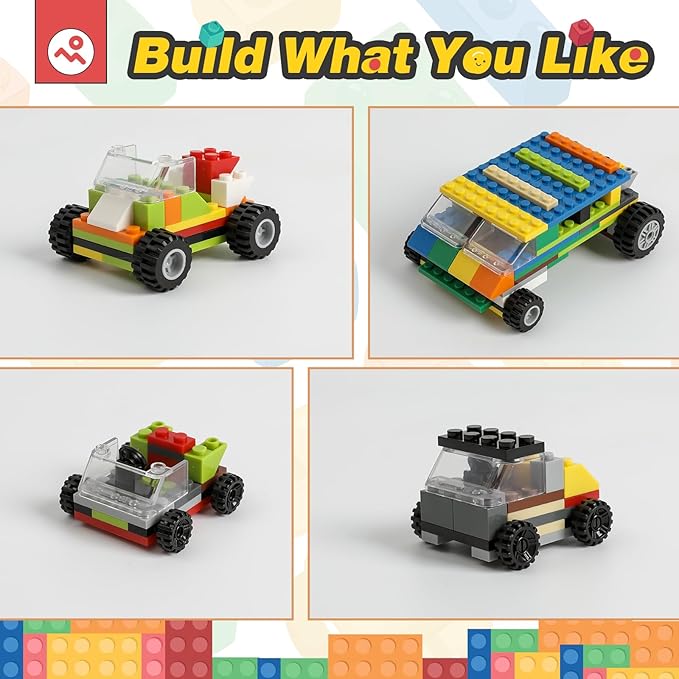 450pcs Wheels and Axles Set Including Wheels Windshield Traffic Light Vehicle &amp Truck Parts Classic Pieces &amp Accessories Compatible with Classic Brick Toys