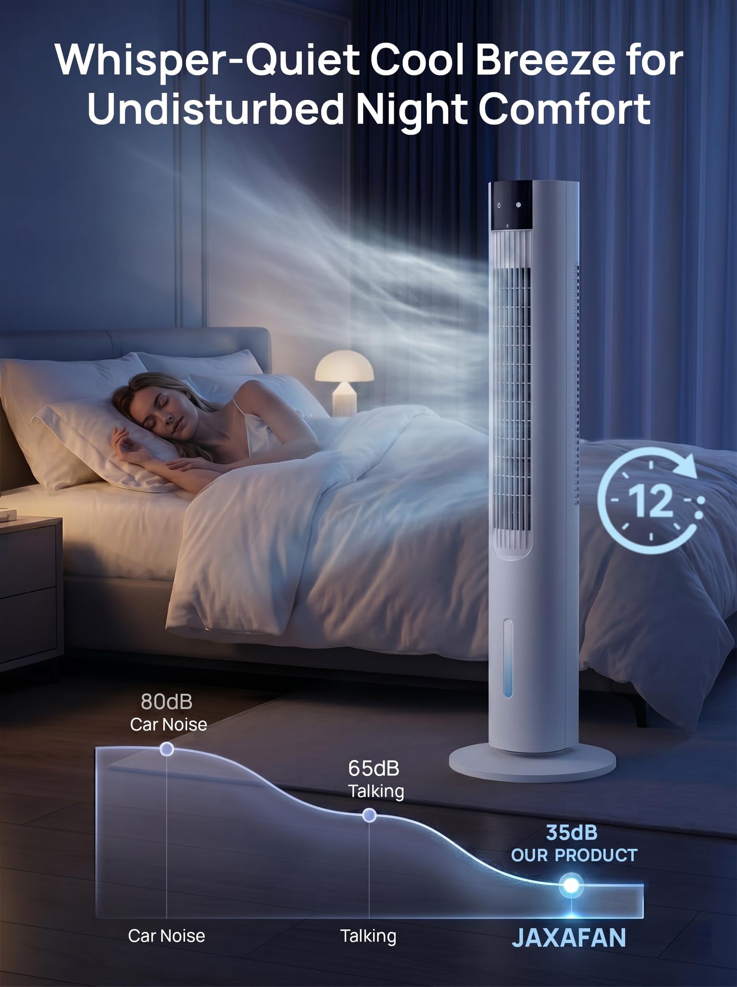 35" Evaporative Air Cooler, 3-In-1 Swamp Cooler, Portable Air Conditioners No Windows Needed, 3 Speeds, 4 Ice Packs, 12H Timer, 80° Oscillation, Remote, AC Cooling Fan for Bedroom, Room