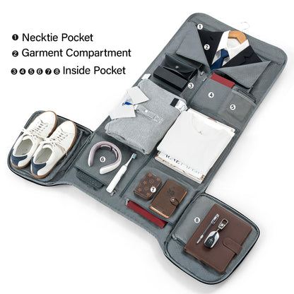 Hanke Carry on Garment Bags for Travel,Convertible Duffle Bag Luggage Bag Weekend Bag with Shoe Compartment,2 in 1 Hanging Suitcase Suit Bag for Men Women,Light Grey