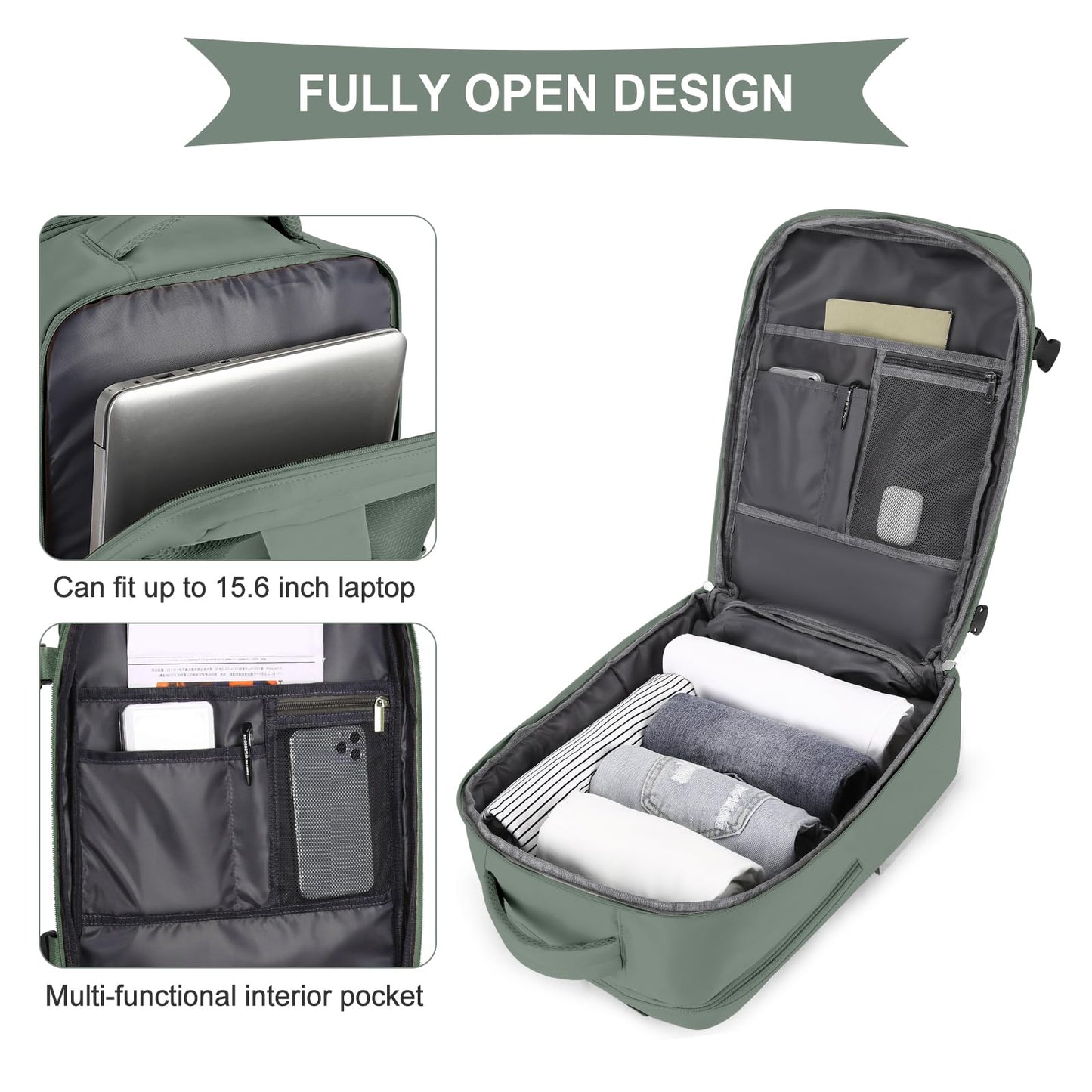 coowoz Travel Backpack Carry On for Women Man Gym Backpacks with Laptop Compartment Mochila de Viaje Teacher Personal Item Backpack Airplane Accessories Must Haves Grey Small