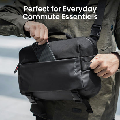 tomtoc 10L Laptop Messenger Shoulder Bag for 14-inch MacBook Pro M5, 13" MacBook Neo & Air & iPad Pro M5/Air M4, Minimalist Crossbody Bag, Water-resistant EDC Sling Pack for Business, Travel, Work