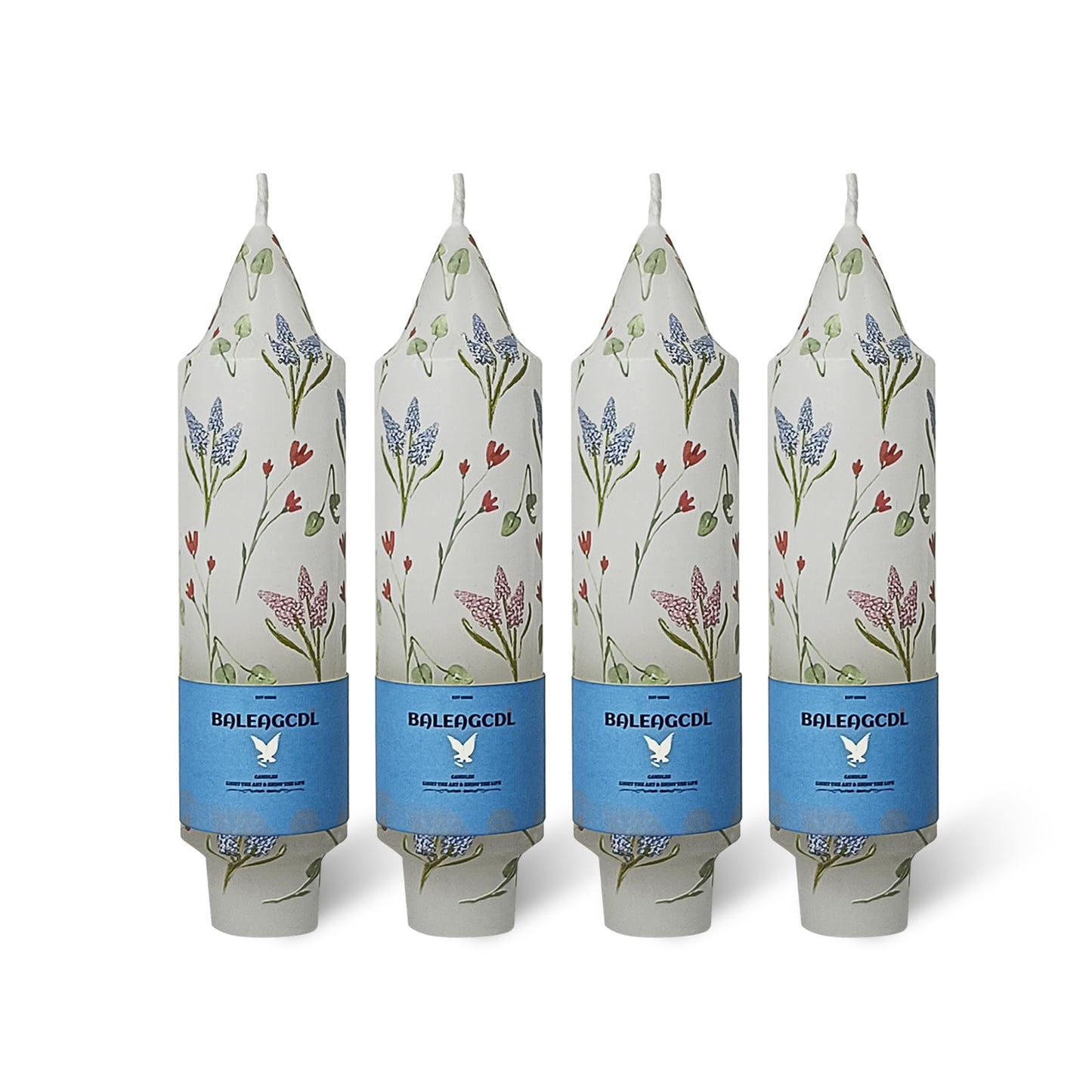 Unscented Hyacinth Short Taper Candles,5 Inches Dripless Thick Candlesticks 4 Packs of Smokeless Long-Lasting Burning Candle for Home Decor Weddings & Holiday