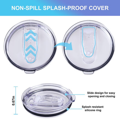AICMEI 2 Replacement Lids for 20oz Stainless Steel Tumbler Lids-Replaces Only Covers With a Top Diameter of 3.4 inches（Bottom Diameter of 3.23 inches）
