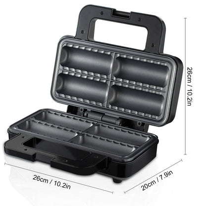 Sausage Roll Maker,800W Double Sided Heating Plates Non Stick Pie Maker Hot Dog Bread Rolls Maker Breakfast Machine for Make 4 Breakfast Sausage Rolls Snacks