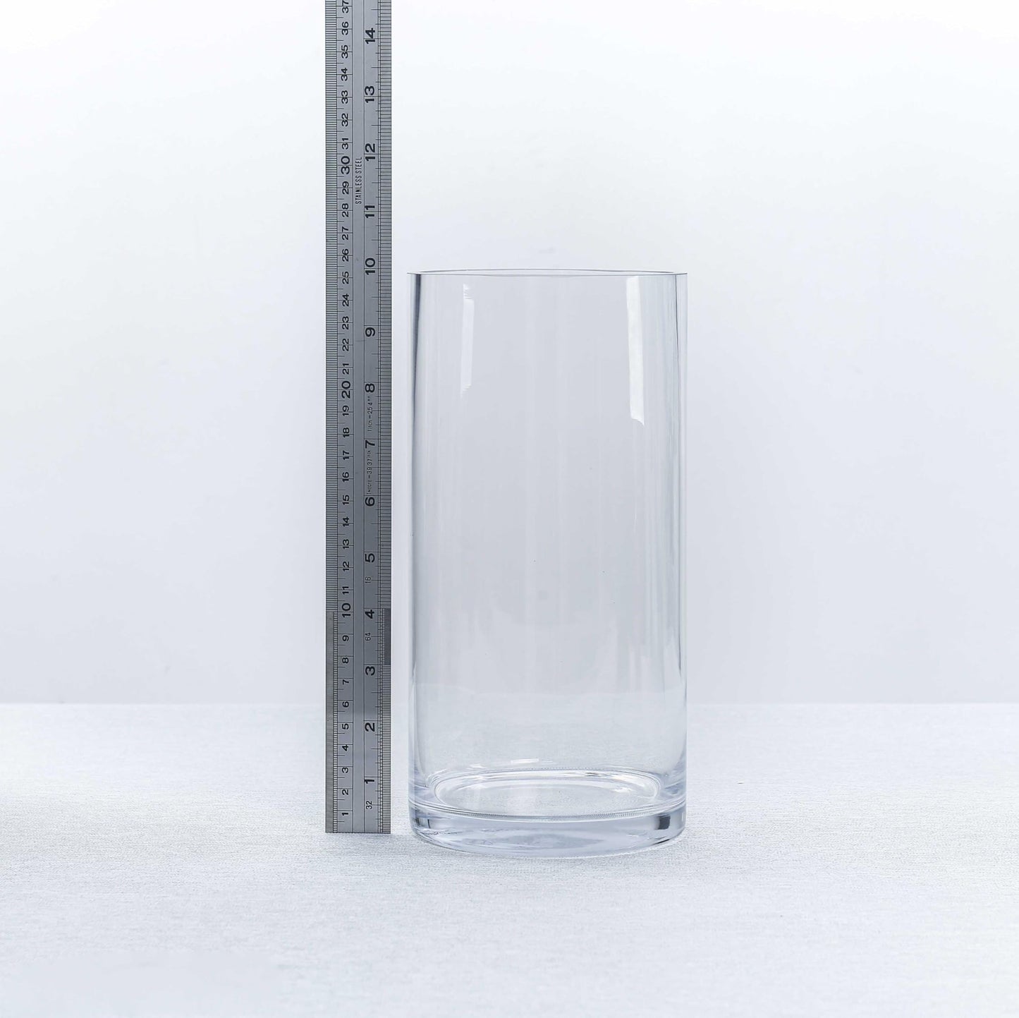 CYS Excel Glass Cylinder Vase (H:10" D:5") | Multiple Size Choices Glass Flower Vase Centerpieces | Hurricane Floating Candle Holder Vase