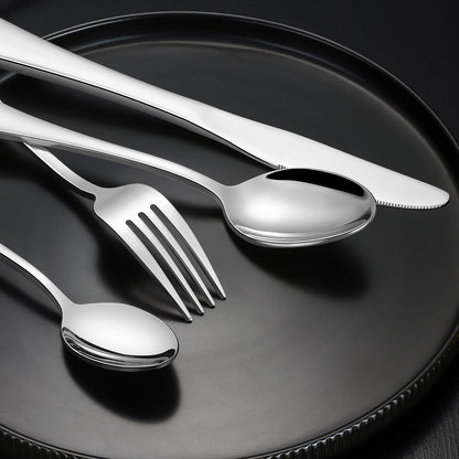 40-Piece Silverware Set, CXJY Stainless Steel Flatware Cutlery Set Service for 8, Utensils Include Knife Fork Spoon, Mirror Polished, Dishwasher Safe