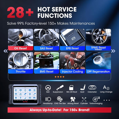 Autel Scanner MaxiCOM MK808S: 2025 Bidirectional Tool as MK808BT Pro MX808S M808Z, Function as MaxiCheck MX900, 28+ Service, Active Test, All System Diagnose, Injector Coding, FCA Autoauth Android 11
