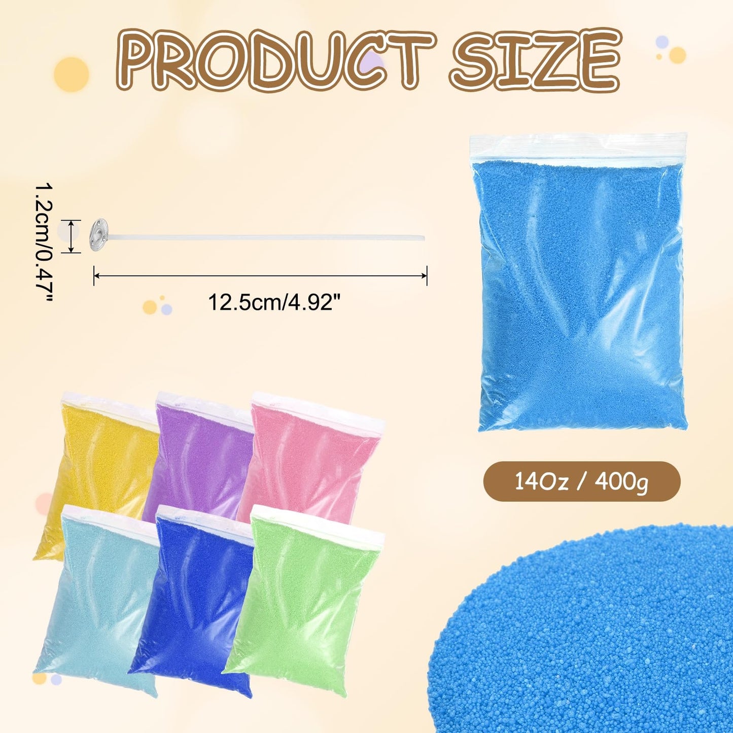 MECCANIXITY Pearled Sand Candles with 30 Pcs Wicks 14Oz / 400g Candle Beads Refillable Powder Sand Wax Making Kit for Thanksgiving Christmas Wedding Party DIY Home Crafts, Blue