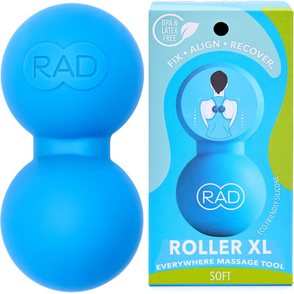 RAD Original Peanut Massage Ball – Medium Density Yoga Deep Tissue Roller Ball – Myofascial Release for Back, Neck, Feet, Psoas & Spine – Suboccipital & Thoracic Trigger Point Therapy