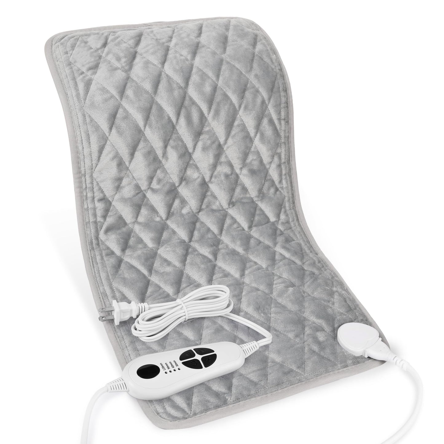 Heating Pad,Electric Heating Pads for Back,Neck,Abdomen,Moist Heating Pad for Shoulder,Knee,Arms,Legs,Dry/Moist Heat & Auto Shut Off,Birthday Gifts for Men and Women(Light Gray, 24''×12'')