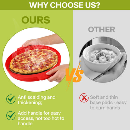 Microwave Splatter Cover for Food with Anti-scald Base Plate,Large Plastic & Silicone Vented Avoid Scalding Collapsible Guard Lid, Plate Holder & Kitchen Colander for Meal Prep-10.7 Inch (gray)