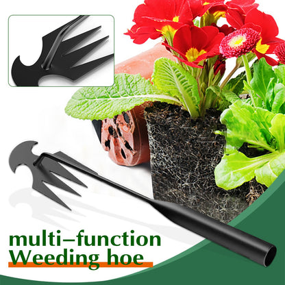 fugit Weed Puller Tool Garden Weed Pulling Tool– 15.7” Portable Garden Weeder, 4 Teeth Manganese Steel Forged Hand Tool for Uprooting Weeds, Ideal for Gardening (1PCS)