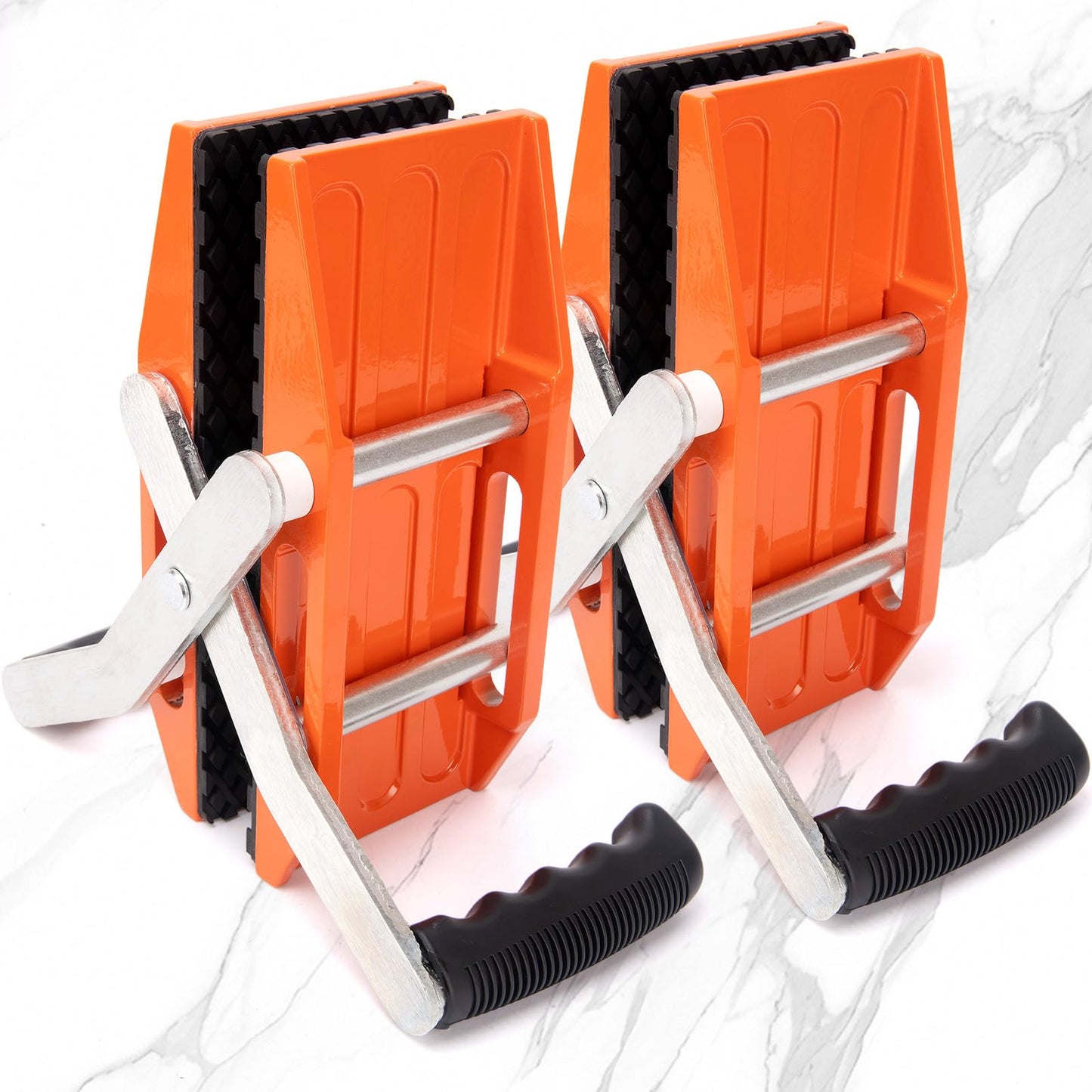 2 PACK Granite carrying clamps,Double handed stone carrying clamps,stone panel carriers Lifting Tools 660lbs Transporting Heavy Duty Carry Clamp for Glass Quartz Slabs Marble with Rubber-lined