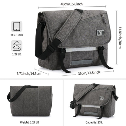 OIWAS Messenger Bag for Men, 15.6 Inch Laptop Crossbody Bags Women Casual Satchel Shoulder Bag College Travel Office Briefcase