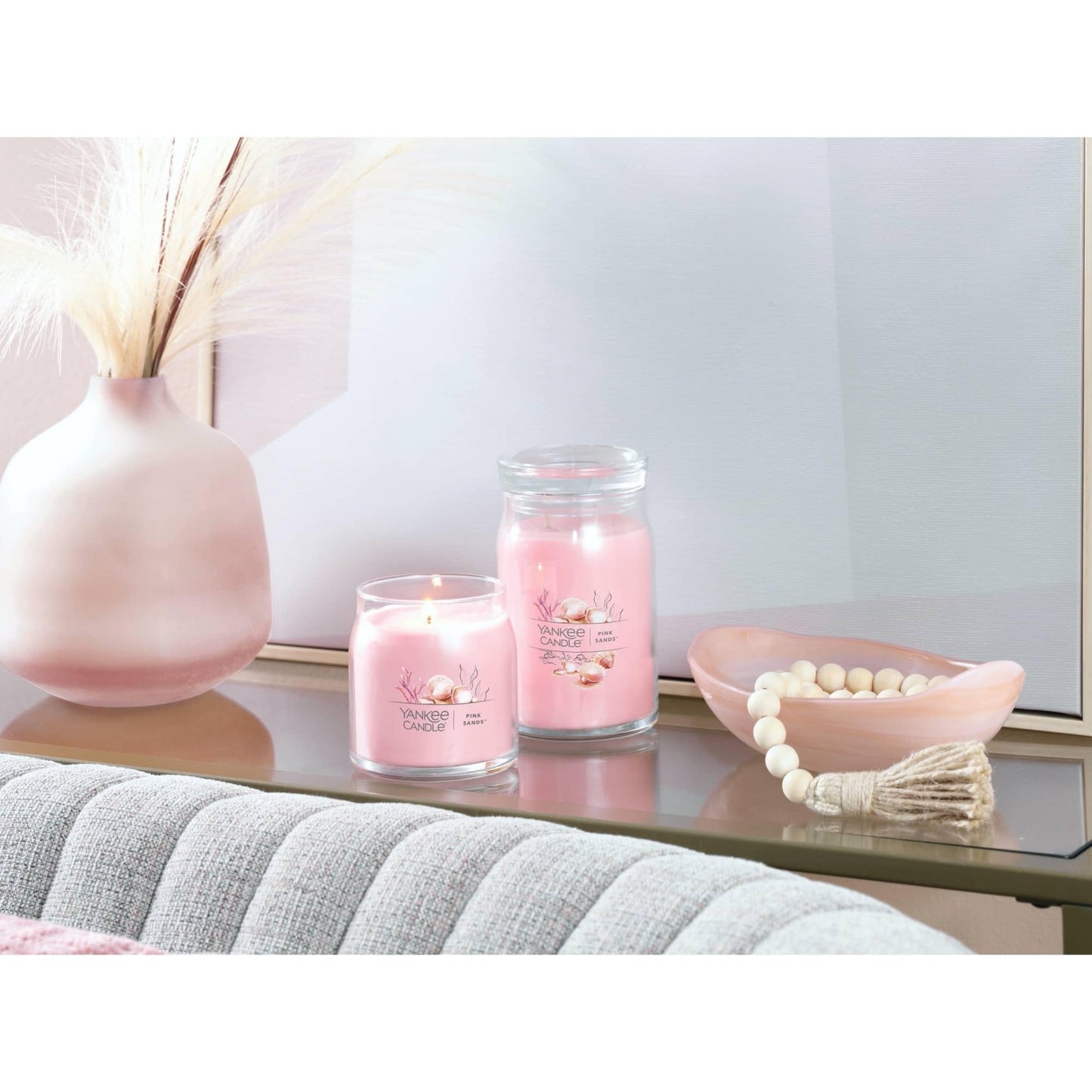 Yankee Candle Pink Sands Scented Signature 20oz Large Jar 2-Wick Candle Over 60 Hours of Burn Time
