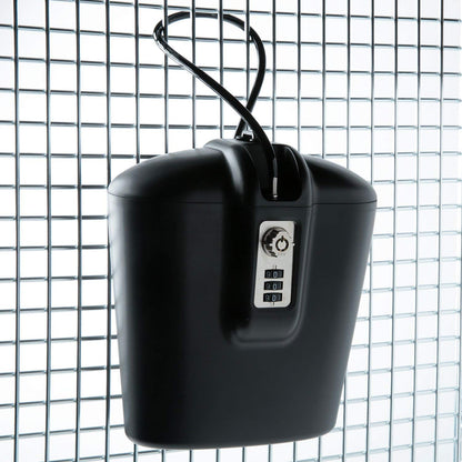 SAFEGO Portable Indoor/Outdoor Lock Box Safe with Key and Combination Access (Black)