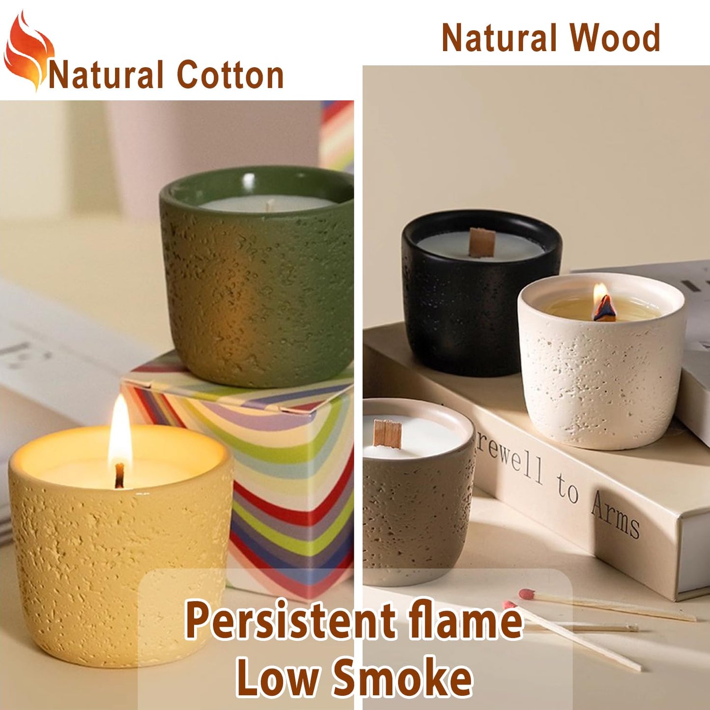 Multiwins 130 Pcs Candle Wicks for Candle Making Kit: 100 Cotton & 30 Wood Wicks with Complete Tool Set (Wick Holders, Wick Stickers, Candle Tabs, Tweezers, Pen), for Soy Beeswax DIY Candles