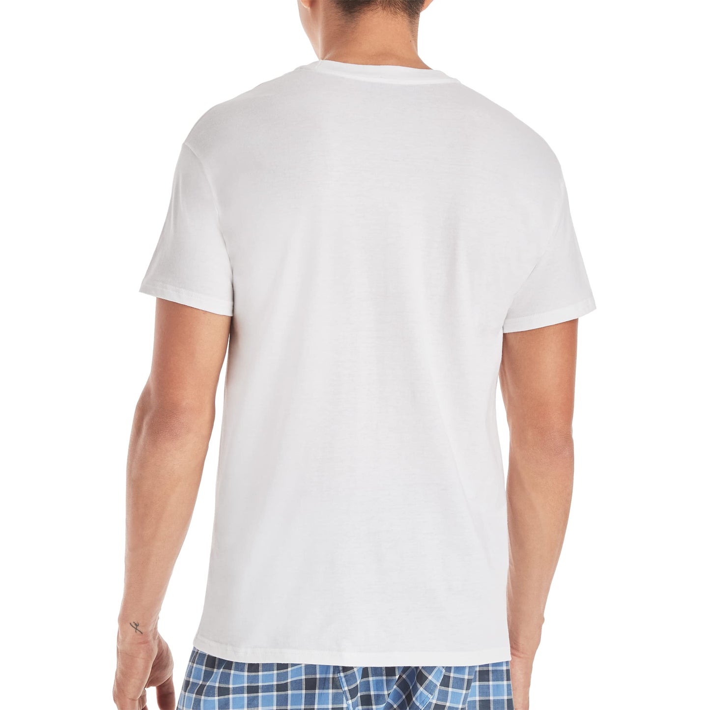 Hanes Mens Cotton, Moisture-wicking V-neck Tee Undershirts, Multiple Packs And Colors, White - 6 Pack, Medium US