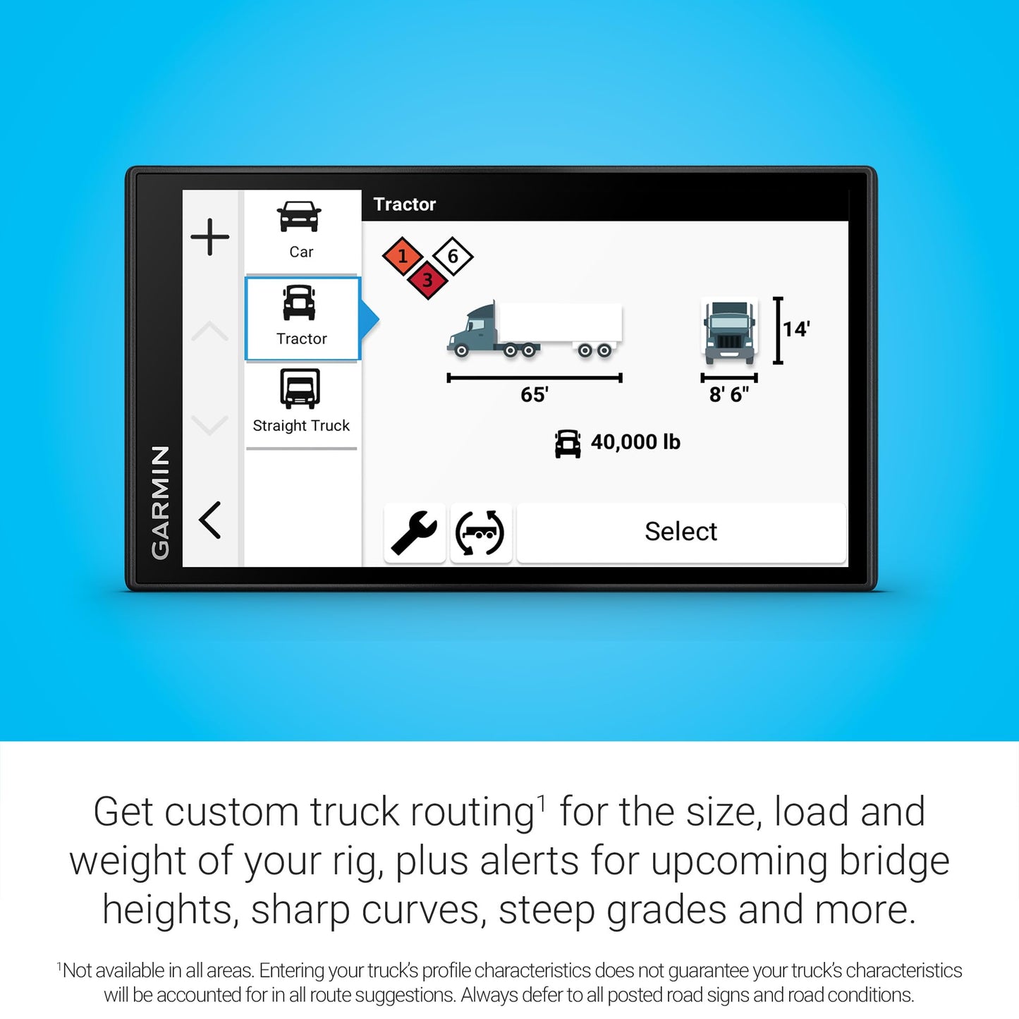 Garmin dezl OTR620 GPS Truck Navigator with 6-Inch Touchscreen Display, 1280p Resolution, and Birdseye Direct Satellite Imagery Support (Black) (Renewed)