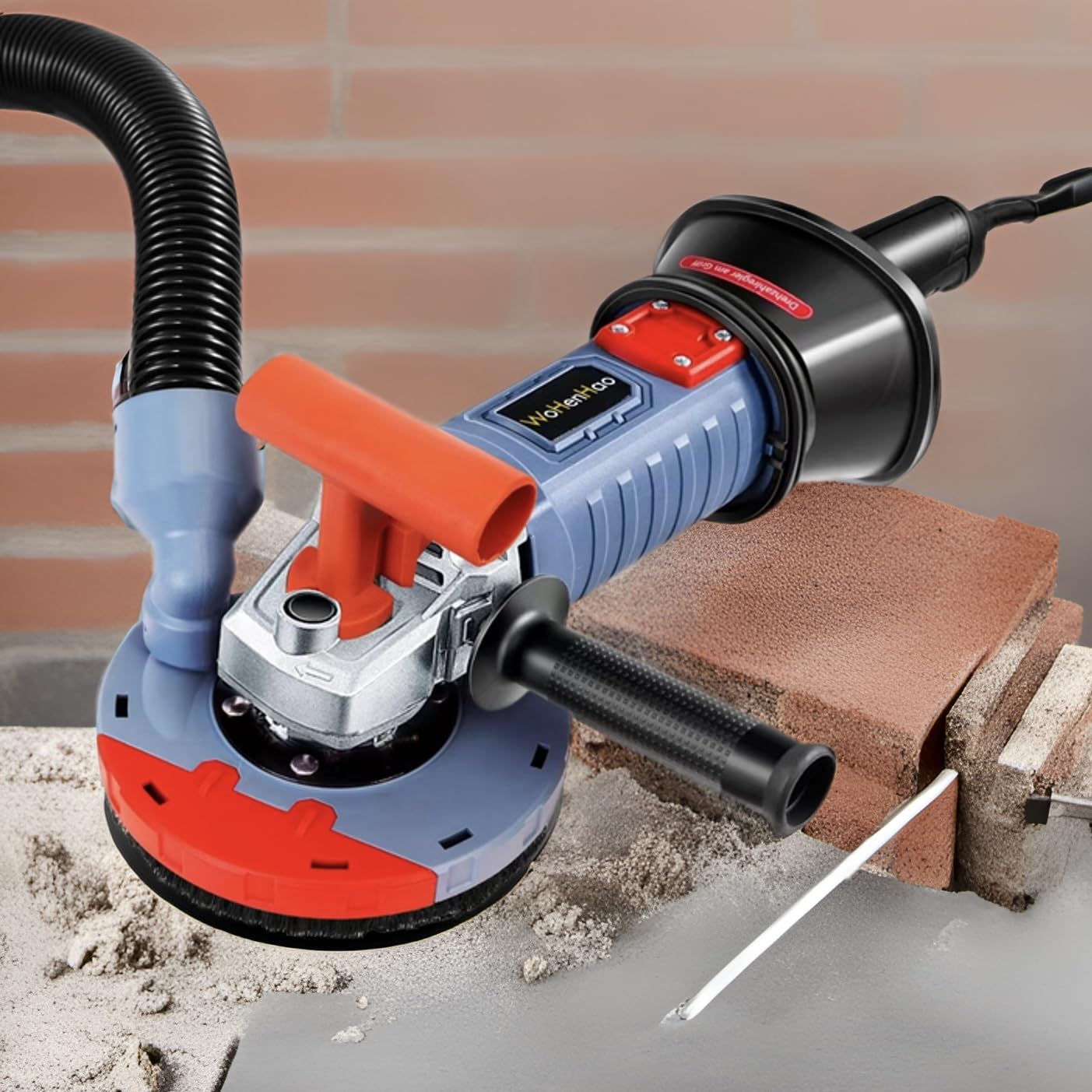 Wohenhao 5 Inch Concrete Planer 1500W with Dust Extraction Shroud and Diamond Cup Wheel, Floor Carpet Vinyl & Tile Adhesive Removal Machine