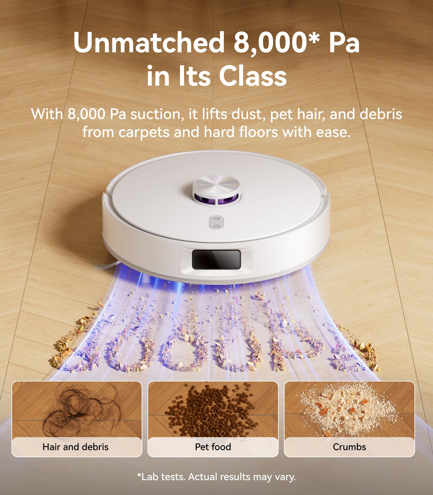 NARWAL Freo S Robot Vacuum and Mop Combo, 8000Pa Suction, 180 Days Hands-Free,Self-Emptying Base, LDS Navigation & Obstacle Avoidance, App & Voice Control, Quiet, for Pet Hair, Hard Floors & Carpets