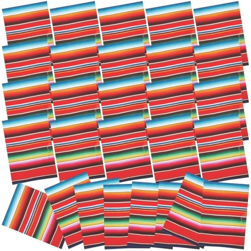 Serape Fiesta Placemats (Set of 50) Cinco de Mayo Party Supplies Multicolor