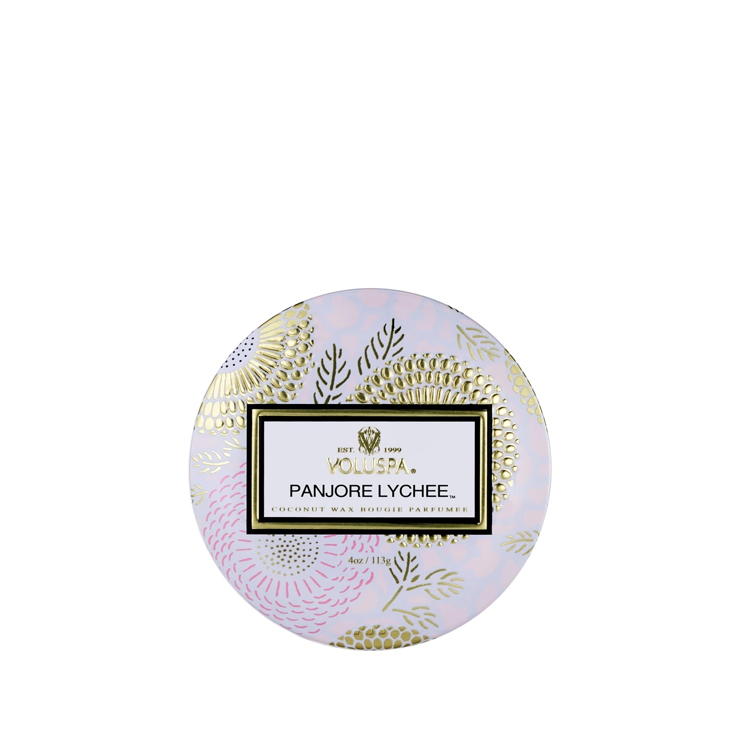 Voluspa Panjore Lychee Petite Tin Candle , 4 Ounces