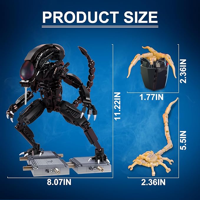 Xenomorph Action Figure Building Kit Compatible with Lego Sets for for AdultsHorror Halloween Toys for Boys 8-1214 Years Up 616 pcs