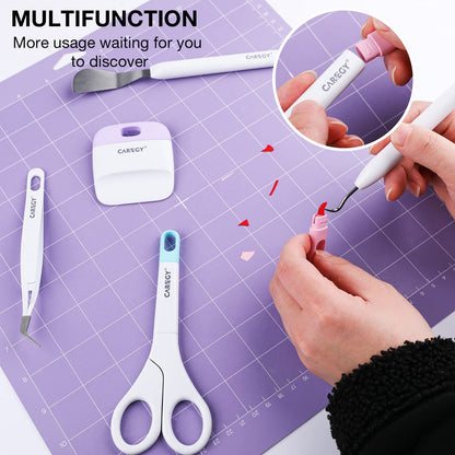 CAREGY Craft Vinyl Weeding Tools Set, Precision Craft Tools Kit, Weeding Kits for Cricut/Silhouette/Siser/Oracal 631/651/751 Vinyl