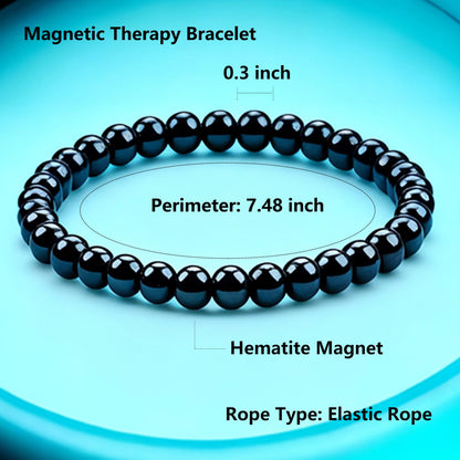 Drkao 3 Pack Magnet Bracelets for Health, Pain Relief, Magnetic Hematite Bracelets for Woman, Health Magnets, Traditional Magnetic Therapy Mom Presents For Mother