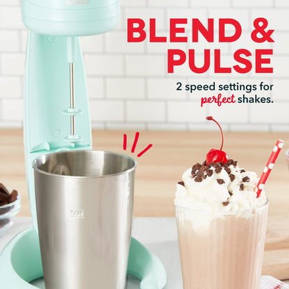 Dash Retro Milkshake Maker for Malts, Soda Fountain Drinks, Protein Shakes, Whipping Omelets and Pancake Batter, 2-Speed Settings + Pulse, Recipe Guide Included, 24oz