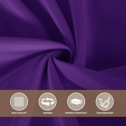 sancua Rectangle Tablecloths for 6 Foot Tables, 6 Pack - Washable Polyester Fabric Table Cloth for Halloween Party, Wedding Birthday Banquet Reception, 54x108 Inch, Purple