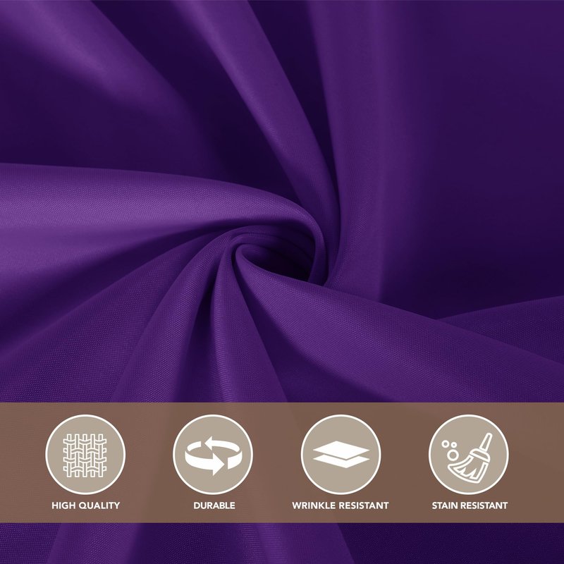 sancua Purple Tablecloths for 8 Foot Rectangle Tables, 8 Pack - Washable Polyester Fabric Table Cloth for Halloween Party Wedding Birthday Banquet Reception, 60x120 Inch