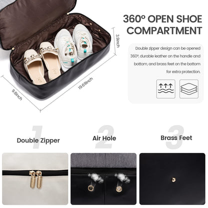 LOVEVOOK Weekender Bag, Large Travel Duffel Bag for Women with 6 Packing Cubes, Carry on Overnight Bag with Shoe Compartment, Mom Hospital Bags for Labor and Delivery