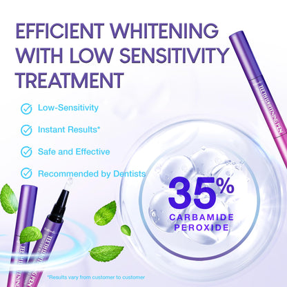 VieBeaut Teeth Whitening Kit – 32X LED Light + Gel Pen for Sensitive Teeth, Removes Stains from Food, Coffee, Wine & Smoking