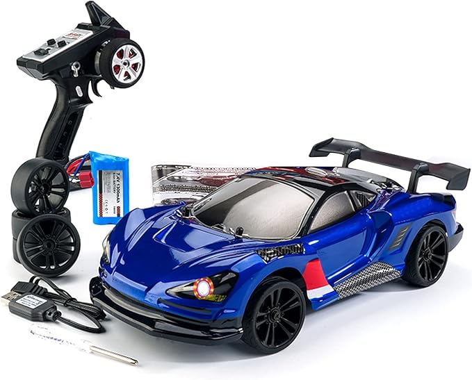 GoolRC RC Drift Car 1:16 Scale 4WD 35KM/H High Speed Remote Control Cars Full Proportional RTR 2.4GHz RC Racing Car with LED Lights Drifting Tire Racing Sport Toy Car for Teens and Adults