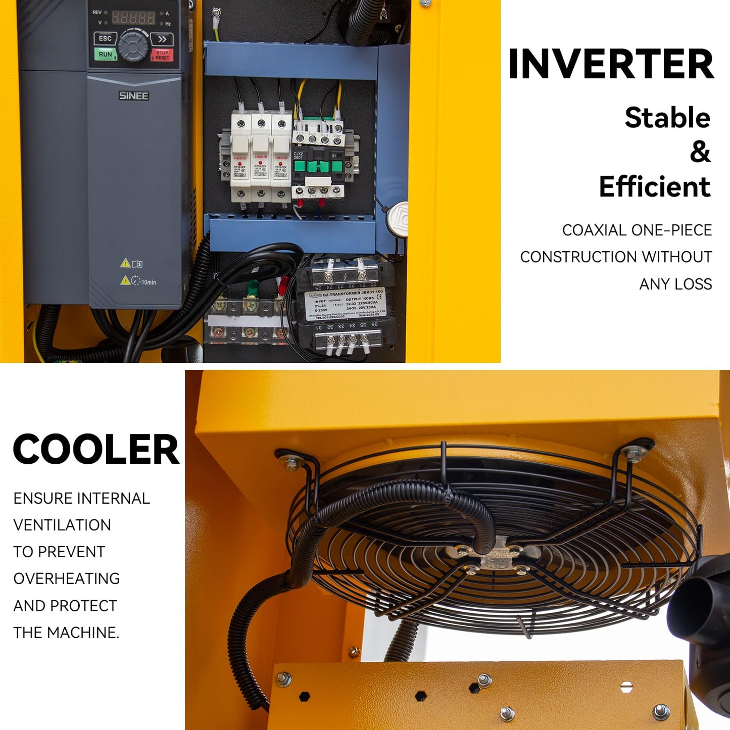 460V Universal Variable Frequency Motor Rotary Screw Air Compressor - 10HP/7.5KW Three-phase compatible - 39CFM@115PSI Base Mounted Commercial Air Compressed System