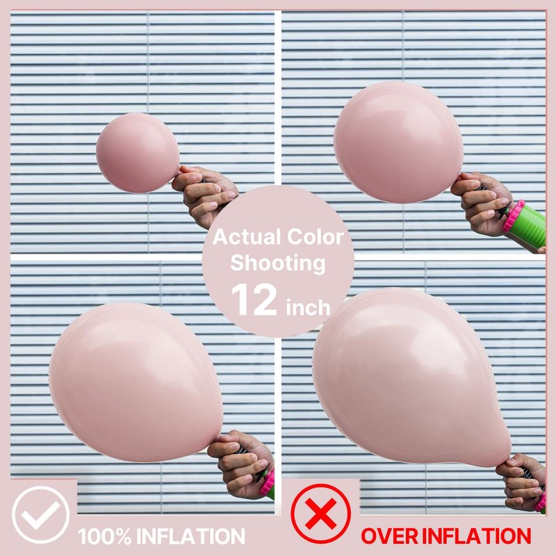 PartyWoo Dusty Pink Balloons 50pcs 12 Inch Boho Blush Lilac Pink Latex Helium Balloons for Princess Birthday Baby Shower Graduation Gender Reveal Anniversary Bachelorette Party Decorations Pink-F54