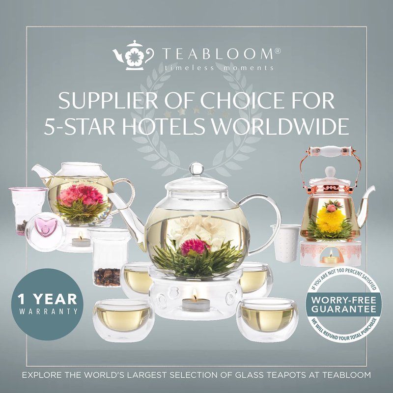 Teabloom Innovative Filtered Borosilicate Glass Teapot With Microdot Whole Leaf Tea Glass Infuser, 40 ounces – A Pure & Immersive Tea Experience – Tea Purist's Choice