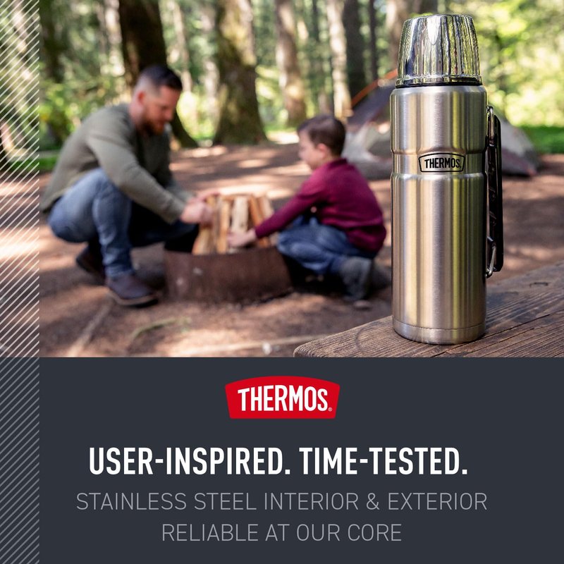 THERMOS Stainless King Vacuum-Insulated Beverage Bottle, 40 Ounce, Army Green