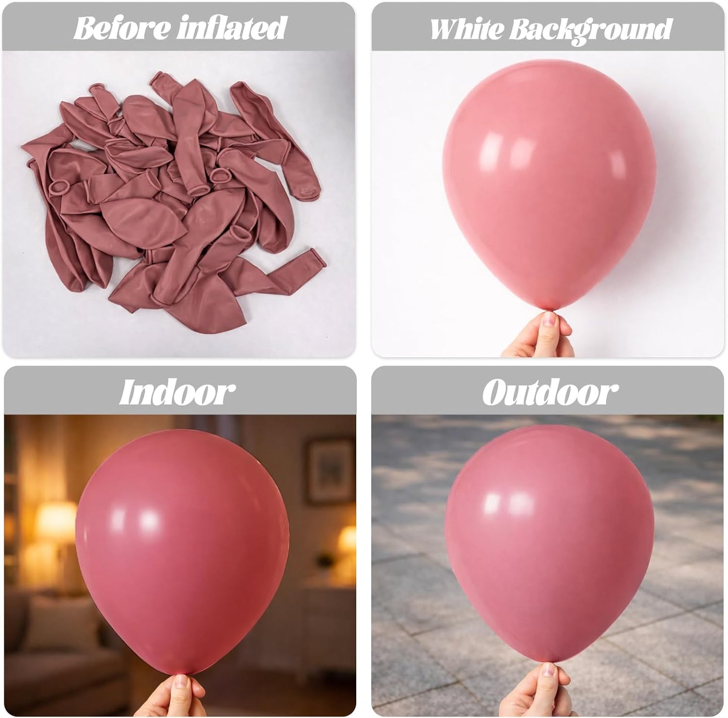 Voircoloria 90-Pack Retro Pink Balloons - Versatile Sizes for Graduation, Weddings & Parties | 18/12/10/5 Inch