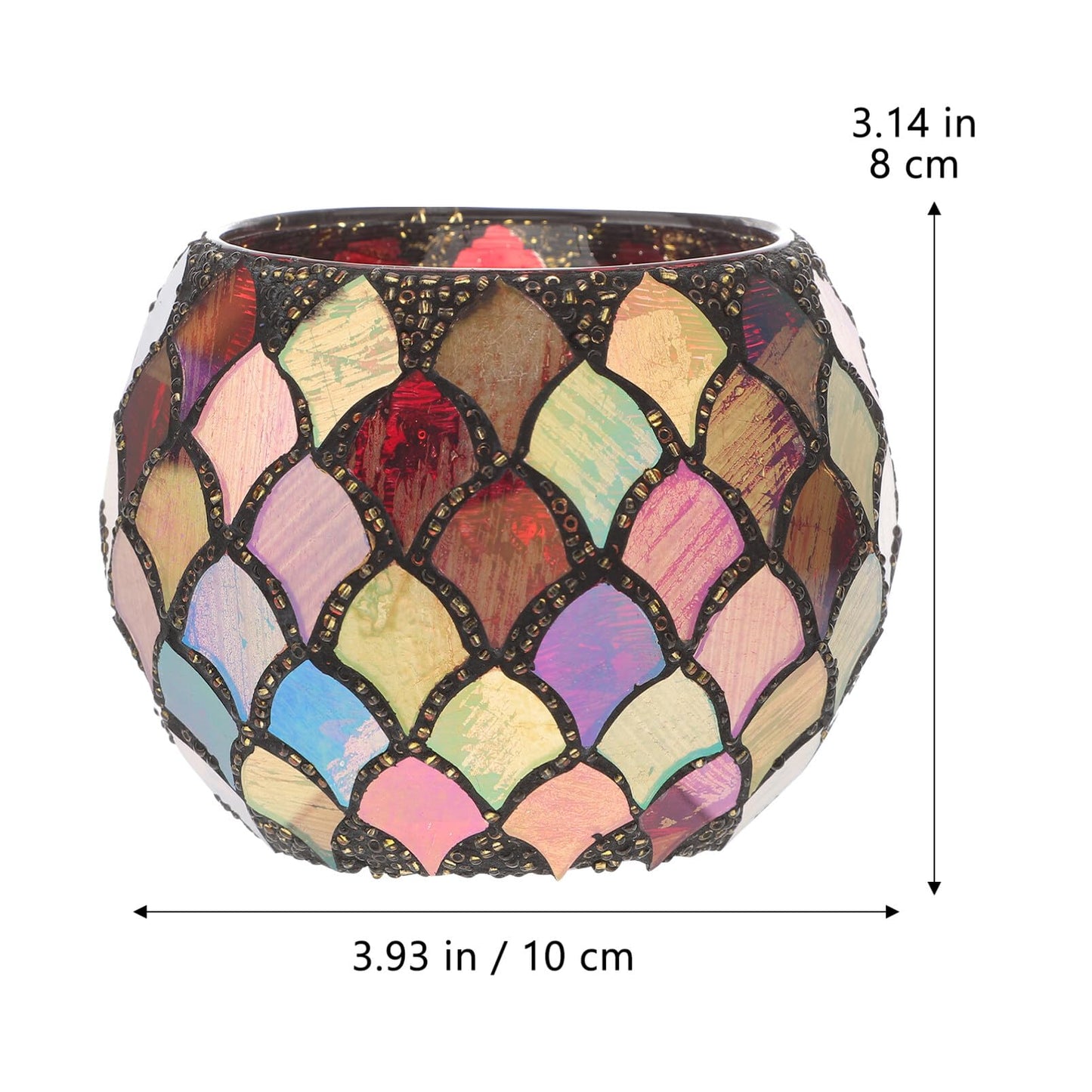 Abaodam Glass Mosaic Candle Holder 4 Inch Votive Tealight Stand Decorative Glass Bowl for Home Wedding Party Table Centerpiece
