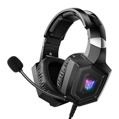 Gaming Headset with Microphone, Gaming Headphones Compatible for PS4 PS5 Xbox PC with RGB Lights, PlayStation Headset with Noise Reduction 7.1 Surround Sound Over-Ear and Wired 3.5mm Jack (Black)