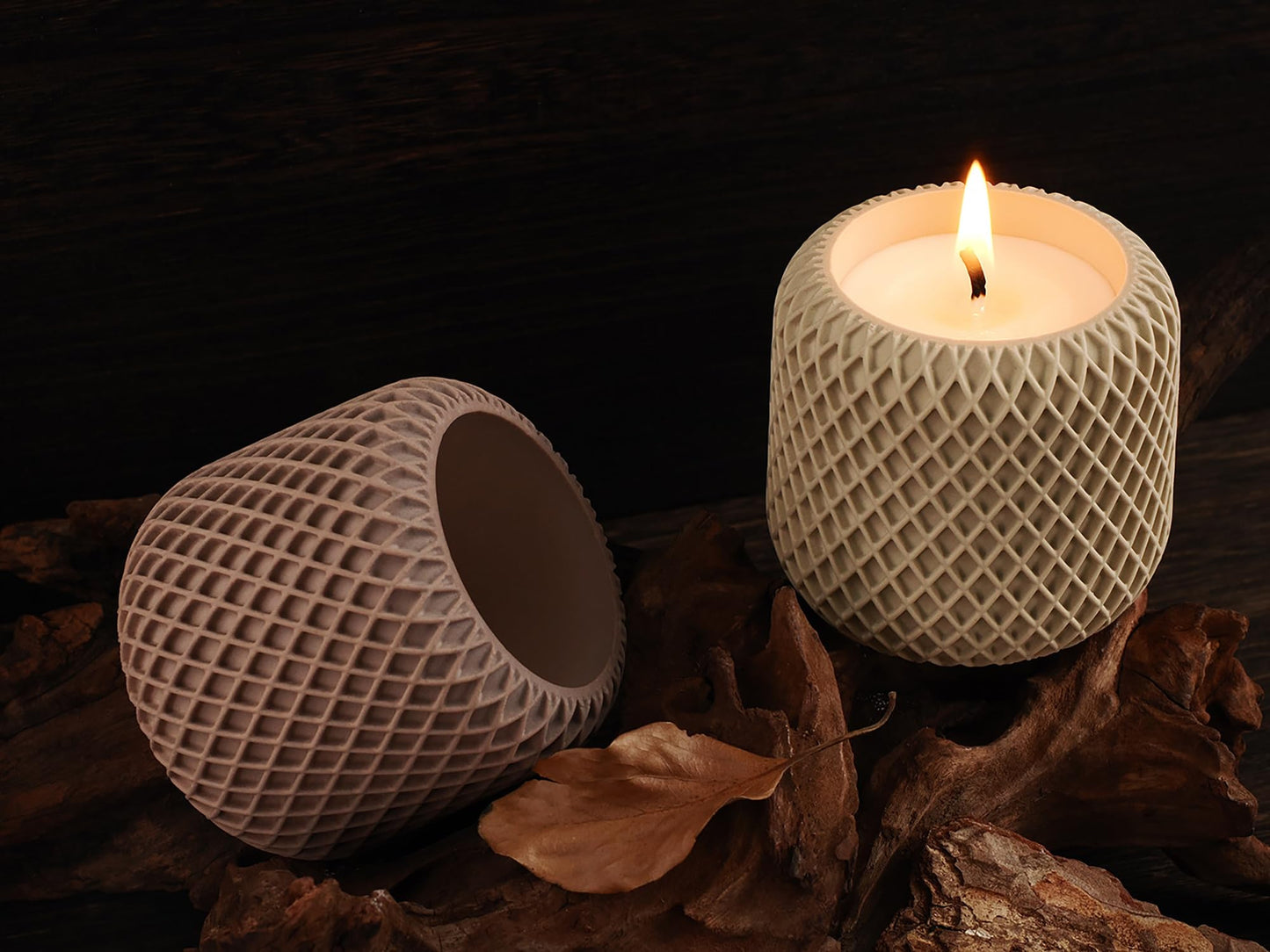 Flower Pot Succulent Candle Mold Resin Casting Silicone Molds for Home Decor & Candle Making Wave Spiral Mold
