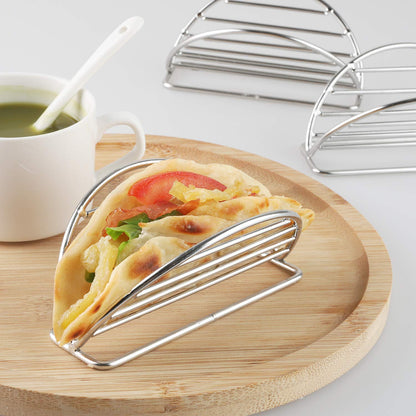 YellRin Taco Holders Stand Stainless Steel Taco Rack Tray Stand Up Holder Kitchen Set for Tortillas, Burritos, Parties & Restaurants (Taco Holder)
