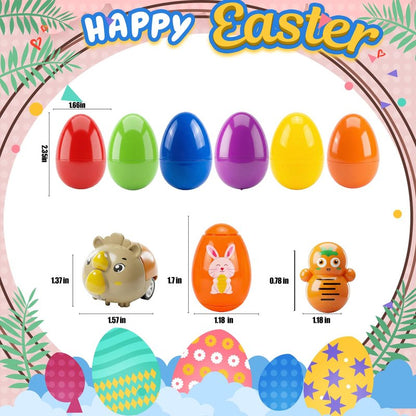 SQZUWIT 100 Pcs Prefilled Easter Eggs Filled with Toys Inside for Kids Boys Girls Pre-filled Easter Hunt Basket Stuffers Essentials Fillers Party Favors Classroom Prize Supplies